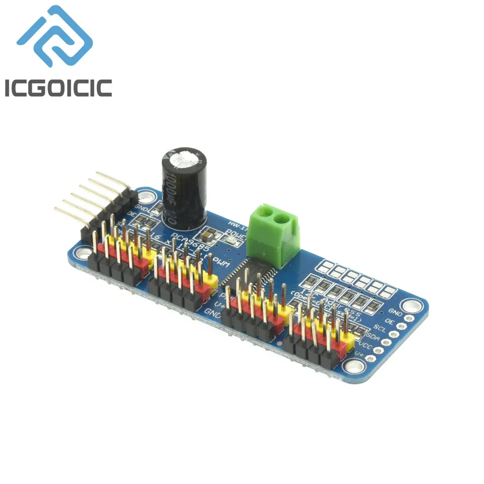PCA9685 Roboter Controller IIC Schnittstelle 16 Kanal 12-Bit PWM Servo – Bild 3
