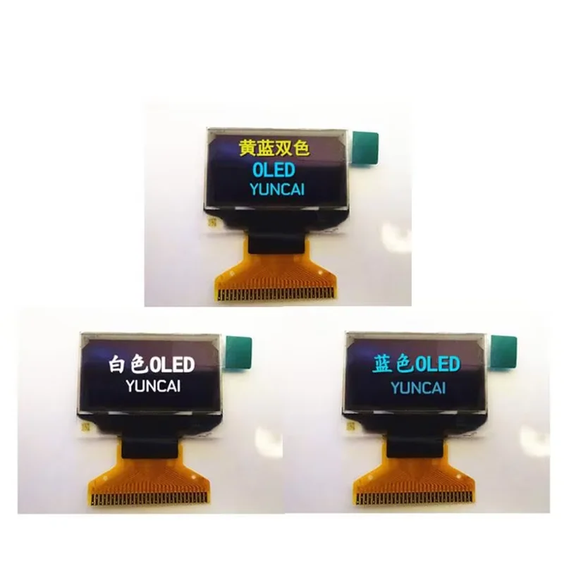 0,96 Zoll OLED Display LCD Modul SSD1306 128x64 Pixel Blau/Weiß/Gelb und Blau SPI Parallel und I2C (10 Stück)