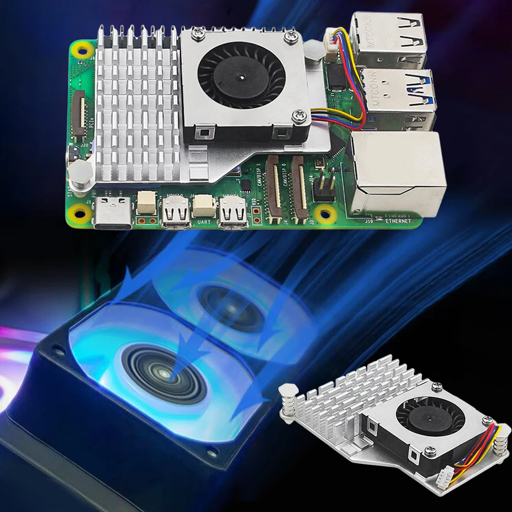 Raspberry Pi 5 Aktiver Kühler Lüfter Kühlkörper Kompatibler Halter – Bild 4