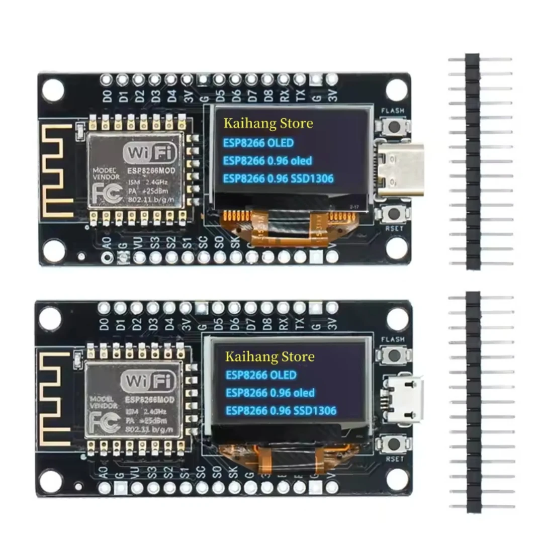 NodeMCU ESP8266 Entwicklungsboard mit 0,96 Zoll OLED-Display CH340G ESP-12F WiFi-Modul TYPE-C USB