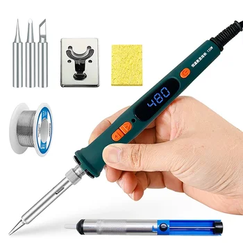 Elektrischer Lötkolben 220V 120W Reparatur-Lötwerkzeug-Set mit LED-Digitalanzeige und Einstellbarer Temperatur