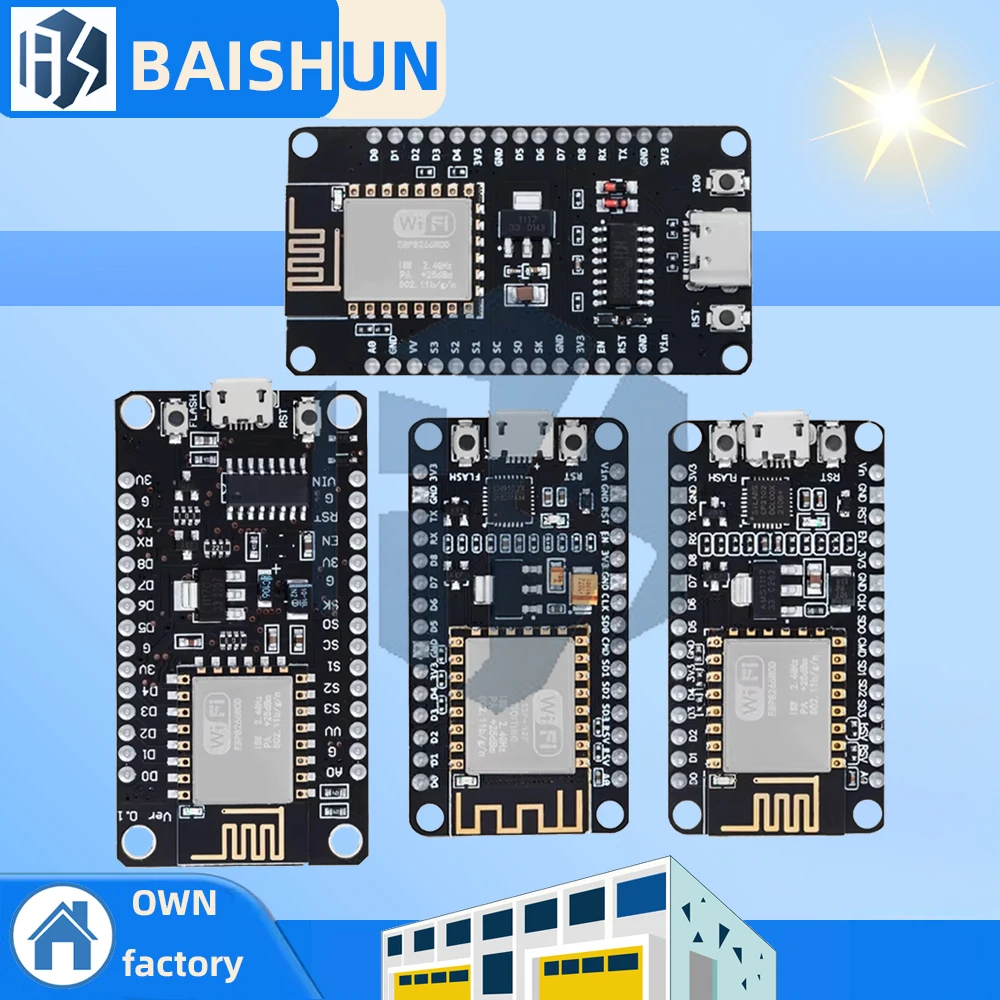 ESP8266 NodeMcu V3/V2/V2.1 WiFi-Board - ESP-12E/12F CH340/CP2102/CH9102X Lua IoT Entwicklungsboard