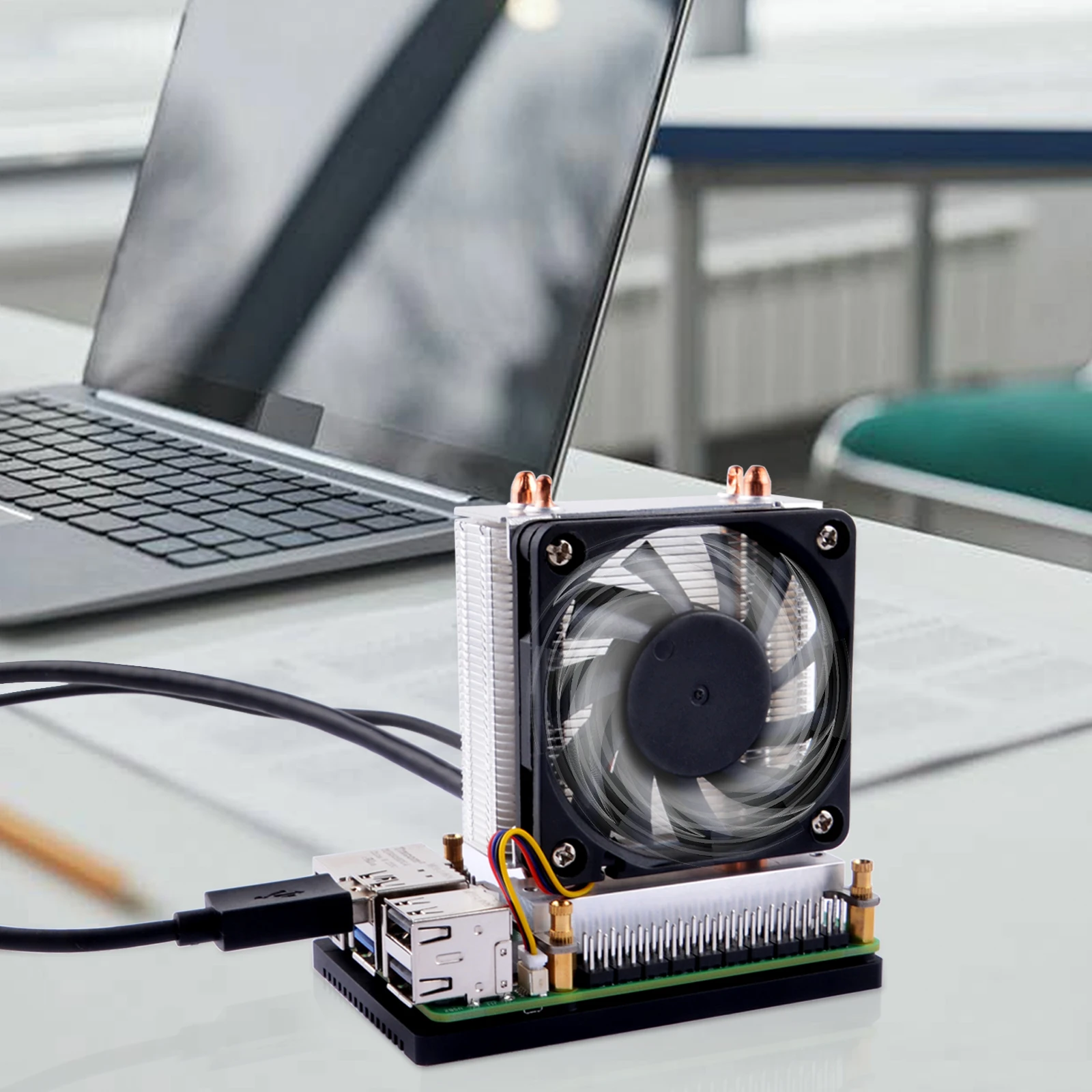 52pi Raspberry Pi 5 Eisturm plus Kühler-Doppelkupfer-Rohr kühlkörper – Bild 2