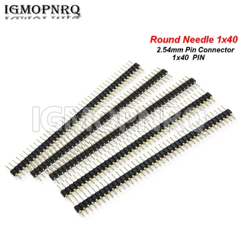 2.54mm round pin 40P pin header Single row 40 pin connector pin header 1x40 connector 40Pin male pin (5 Stück)