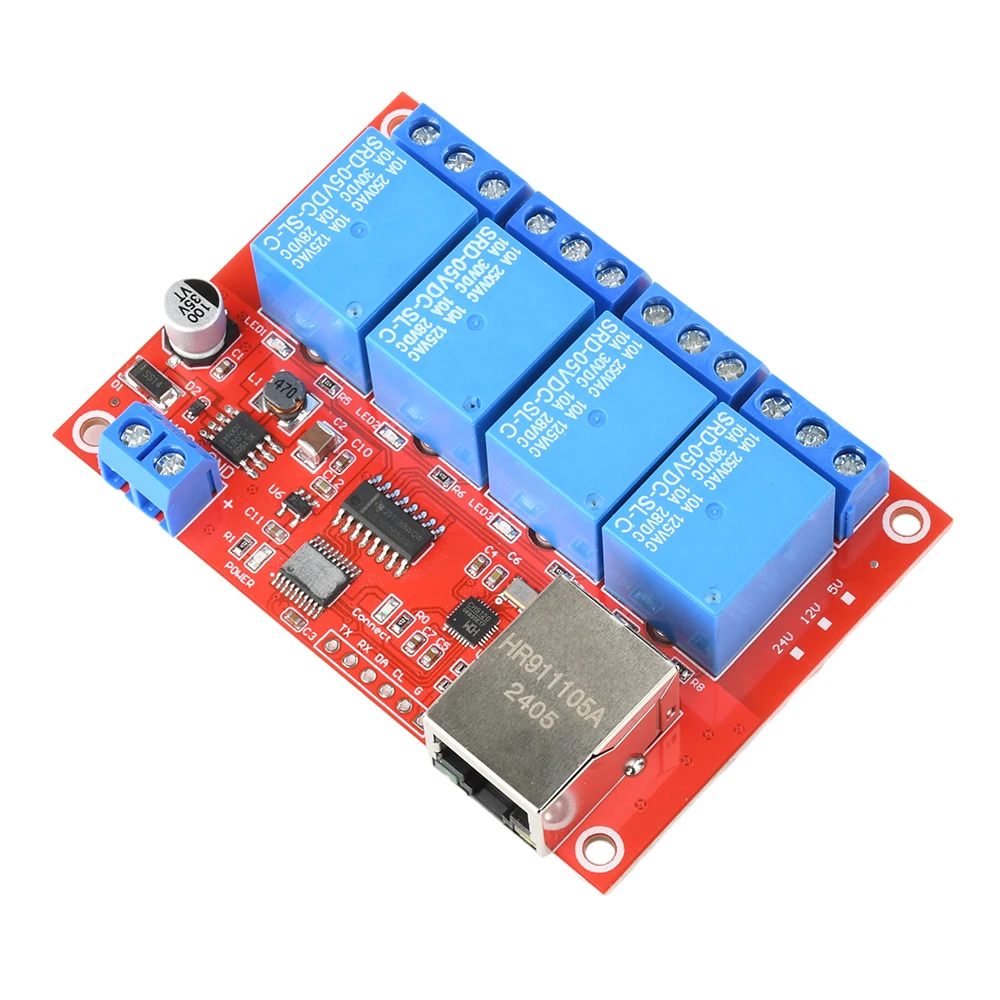 Relaismodul 4/8 Kanal 5V 12V 24V TCPIP Netzwerk-Relaismodul – Bild 3