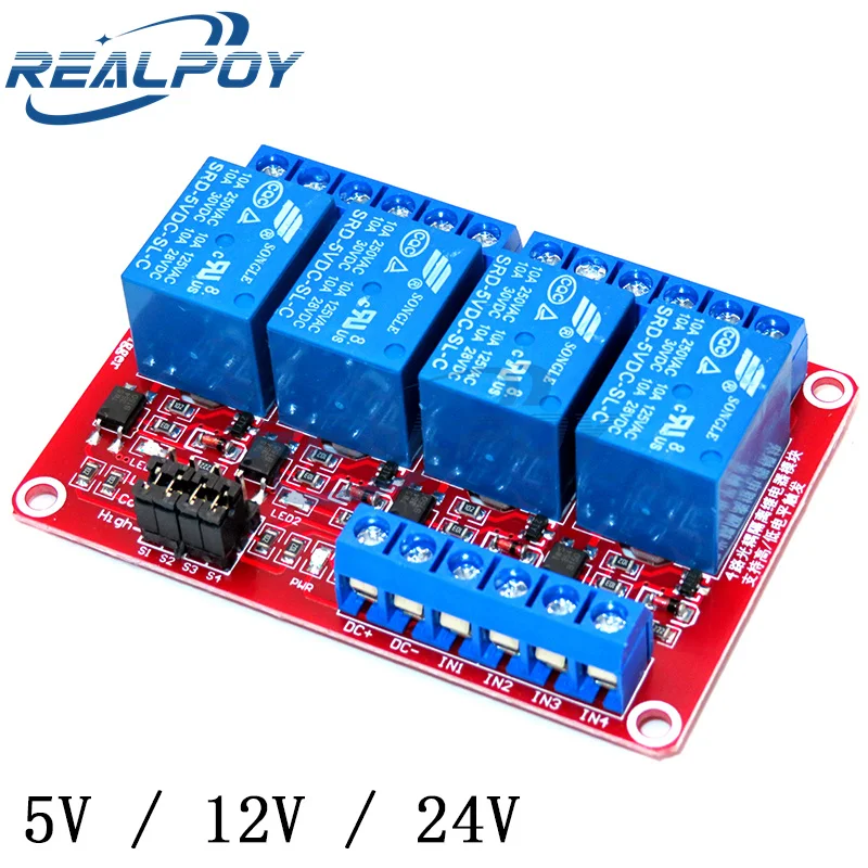 1 2 4 6 8 Kanal Weg 5V 12V 24V Relais Modul Board Shield – Bild 4