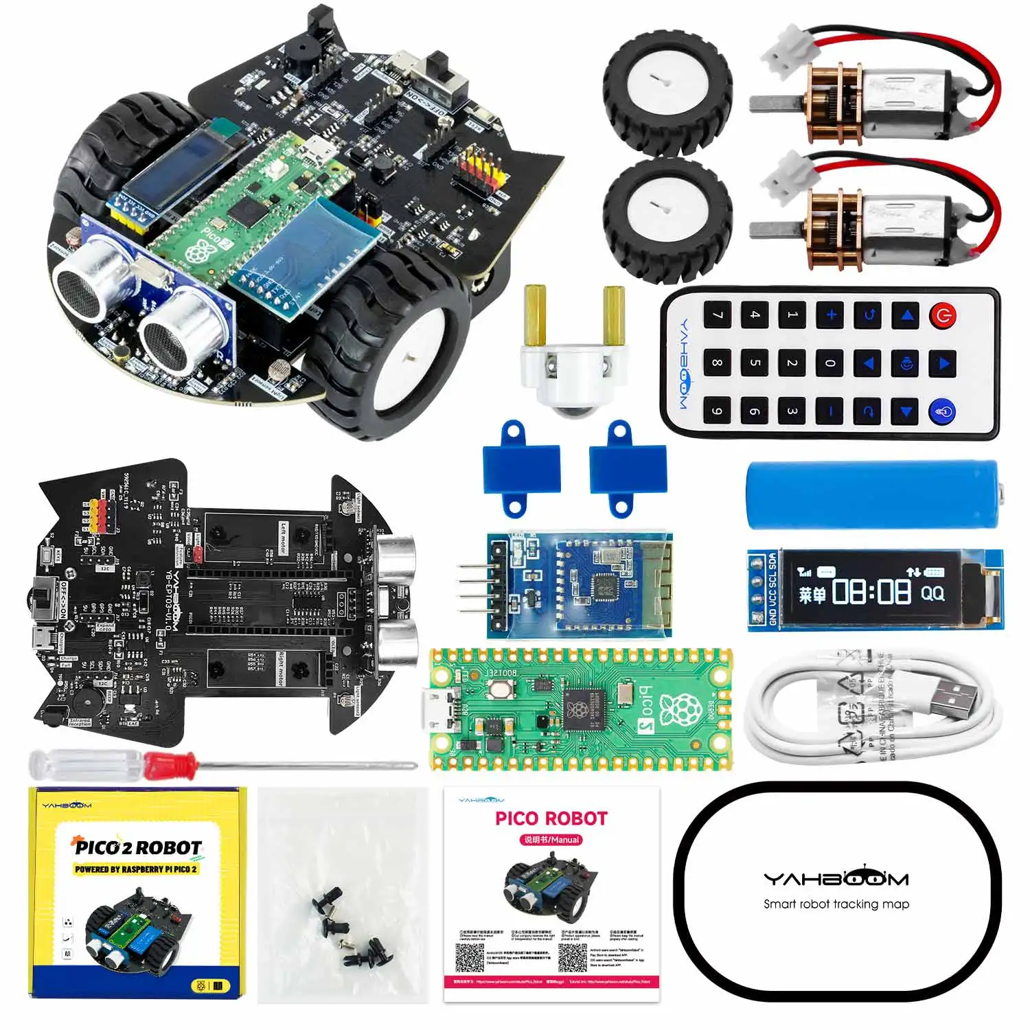 Raspberry Pi Pico 2 Roboter-Auto-Kit, programmierbares Auto – Bild 5