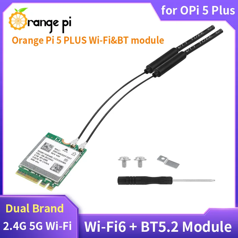 Orange Pi 5 Plus Wi-Fi6 + BT5.2 Modul Dual Brand 2.4G 5G Wi-Fi 1800M RTL8852BE M.2 E Key Interface für Orange