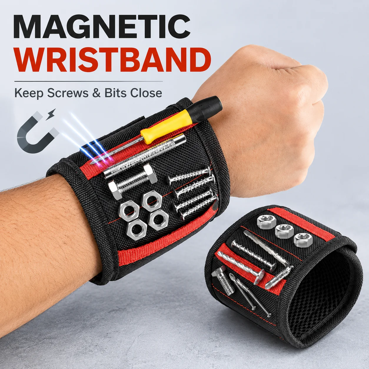 Magnetisches Armband-Werkzeugset mit Schraubendreher-Bit-Set, Sicherer – Bild 2