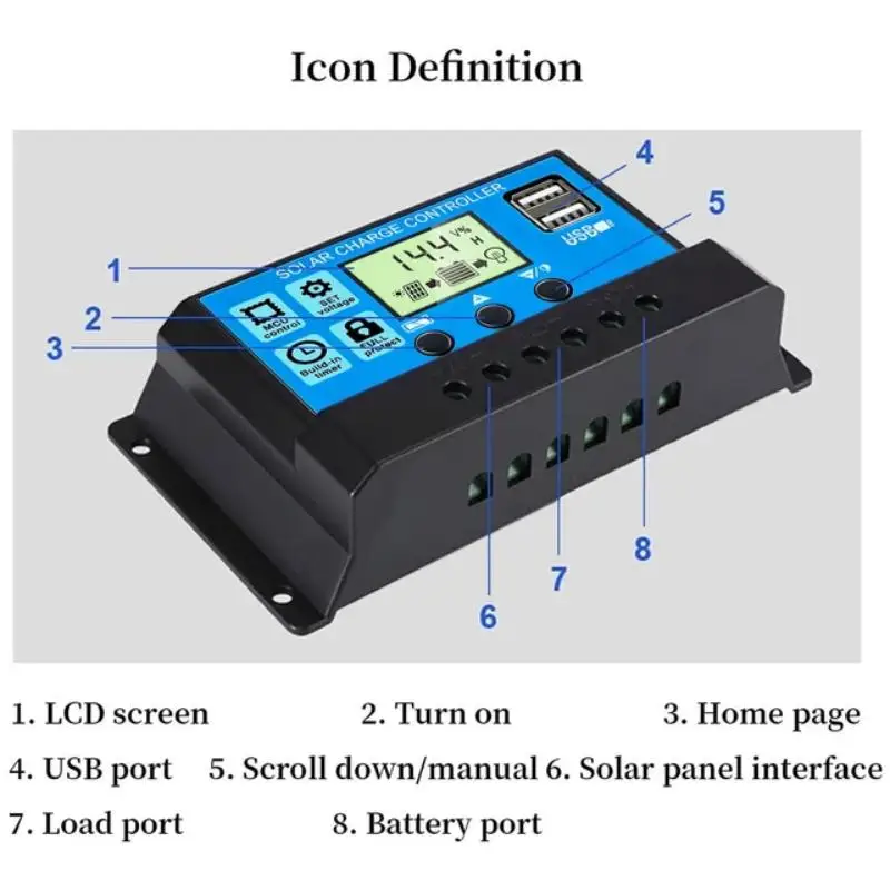 Solar-Laderegler 10A/30A Solarpanel PWM 12/24V Batterie-Controller – Bild 3