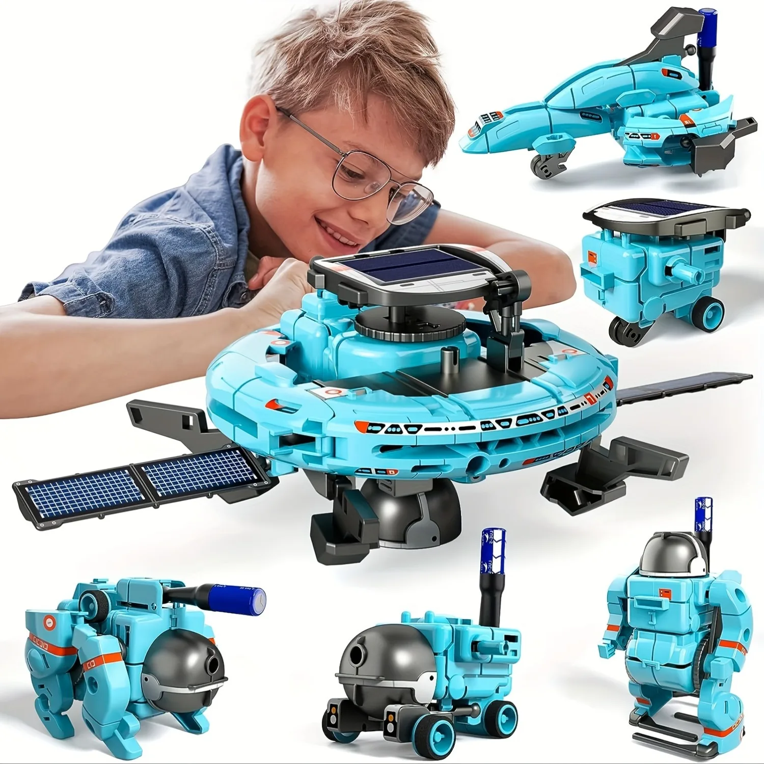6-in-1 STEM Solar Roboter Kit Spielzeug Geschenke für Kinder Pädagogisches Gebäude Wissenschaftsexperiment Set