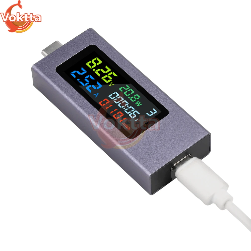 Dual USB Typ-C Tester DC 4,5-50V 0-8A Multifunktions-Digitalanzeige – Bild 4