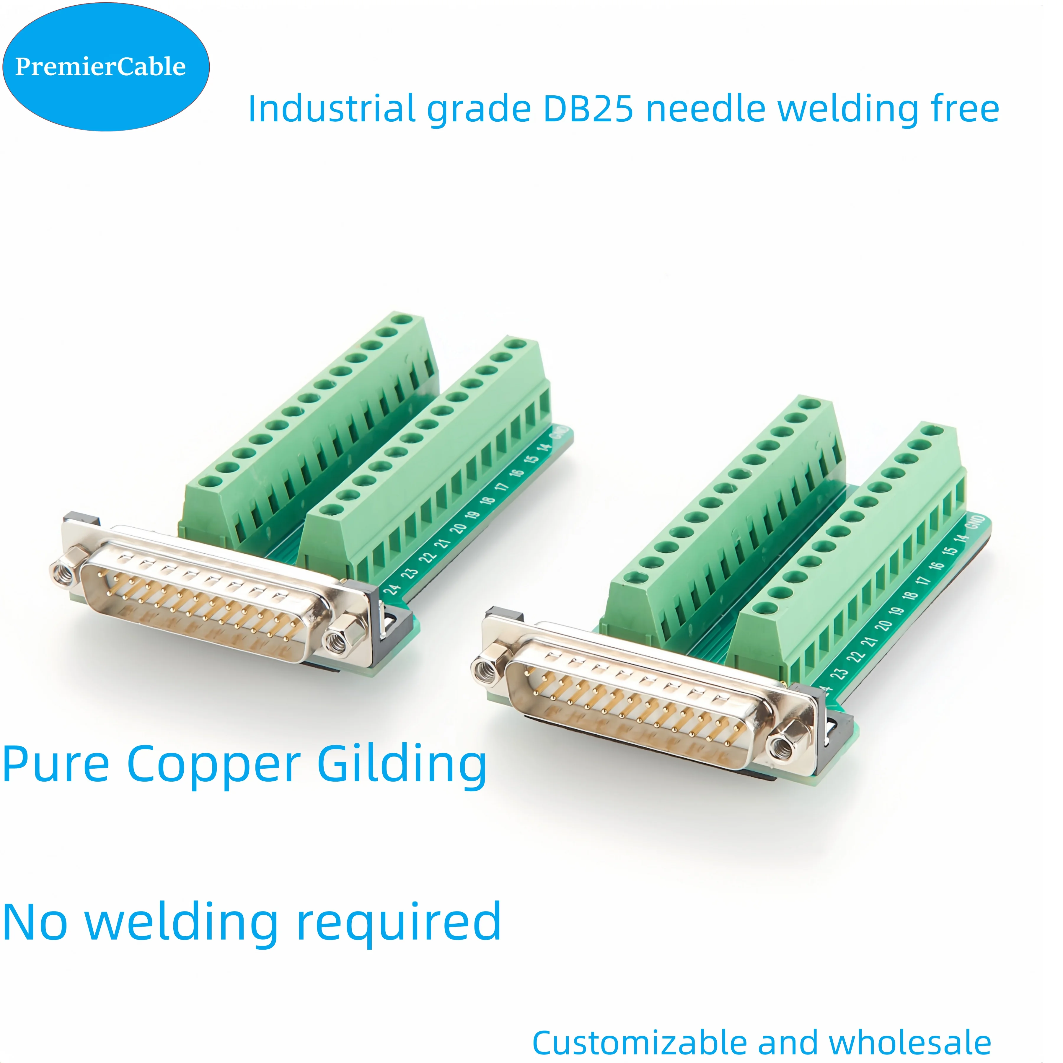 DB25 Schraubklemmenadapter D-SUB 25-polig 2-reihig Stecker – Bild 2