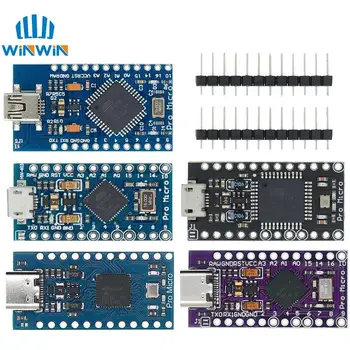 Mini/Typ-C/Micro USB Pro Micro ATMEGA32U4 5V/16MHZ modul Mit dem bootloader für arduino mit 2 zeile pin header
