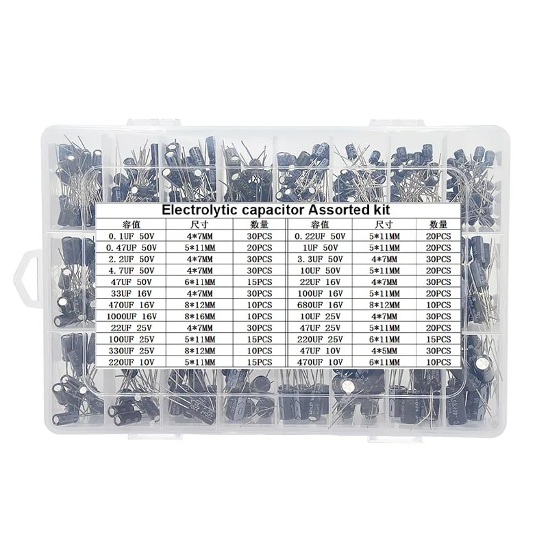 24 Werte 0,1 UF-1000 UF Aluminium-elektrolytkondensatoren (500 Stück) – Bild 3