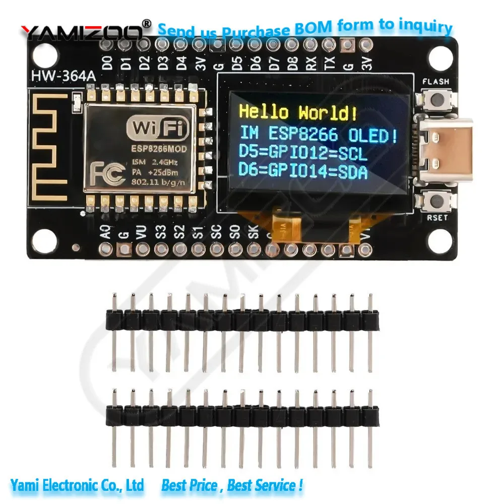 NodeMCU ESP8266 PaPaan Entwicklungsboard mit 0,96 Zoll OLED-Display CH340G ESP-12F WiFi-Modul TYPE-C USB