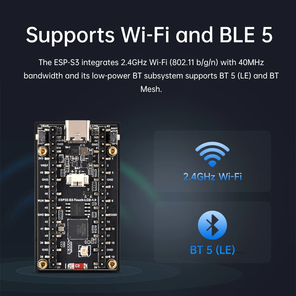 ESP32-S3 1,9 Zoll LCD Touch Screen Wifi Bluetooth-kompatibel – Bild 6