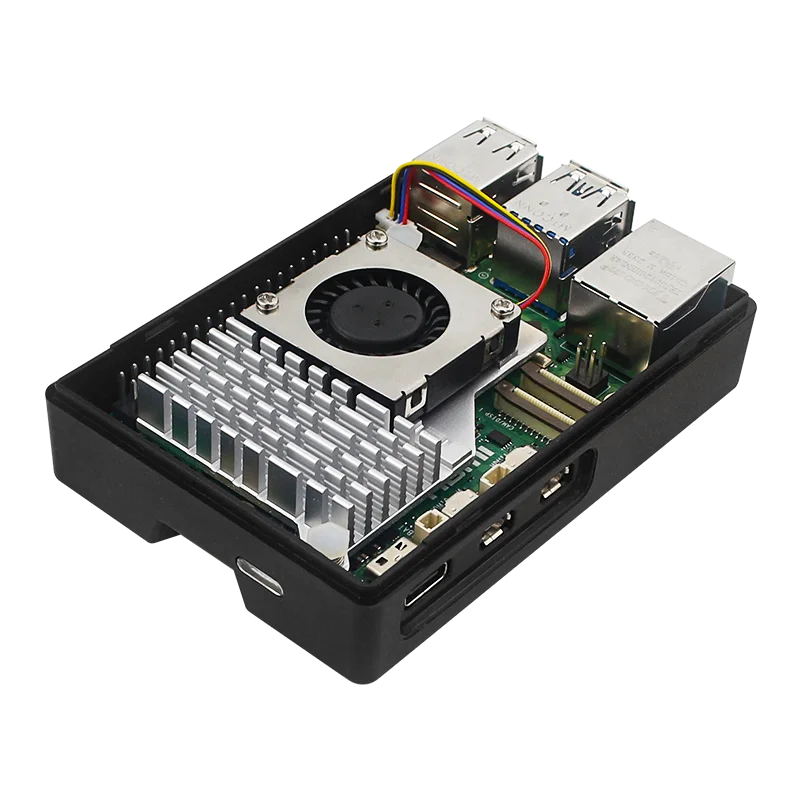 ABS-Gehäuse für Raspberry Pi 5, schwarz, silberfarben – Bild 5