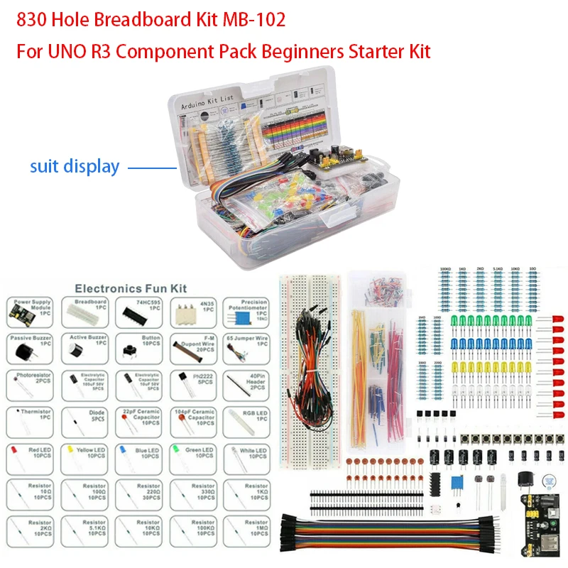 830-Loch-Steckbrett-Kit MB-102 für UNO R3 Element Pack Starter-Kit – Bild 5