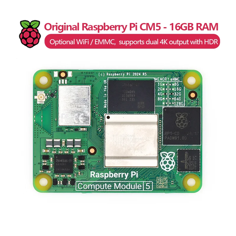 Raspberry Pi Compute Module 5 CM5-Modul mit 16 GB RAM, optionales – Bild 2