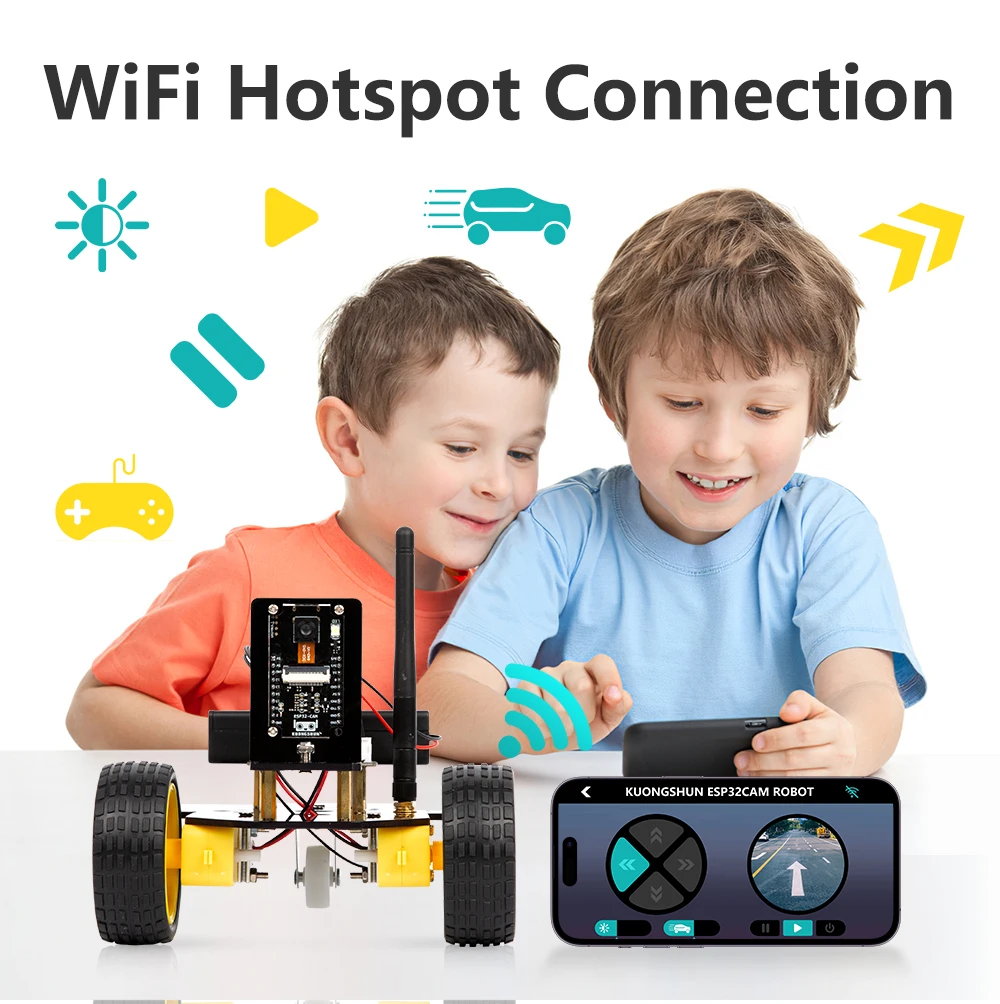 KUONGSHUN 2WD Smart Robot Car Kit Wifi ESP32 Kamera Starter Kit – Bild 5
