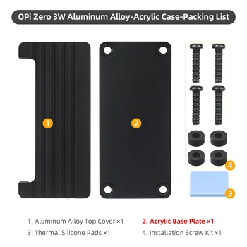 Orange Pi Zero 3W Gehäuse Vollaluminium / Aluminium-Acryl-Schutzhülle Passive Kühlung Kühlkörper für Orange Pi