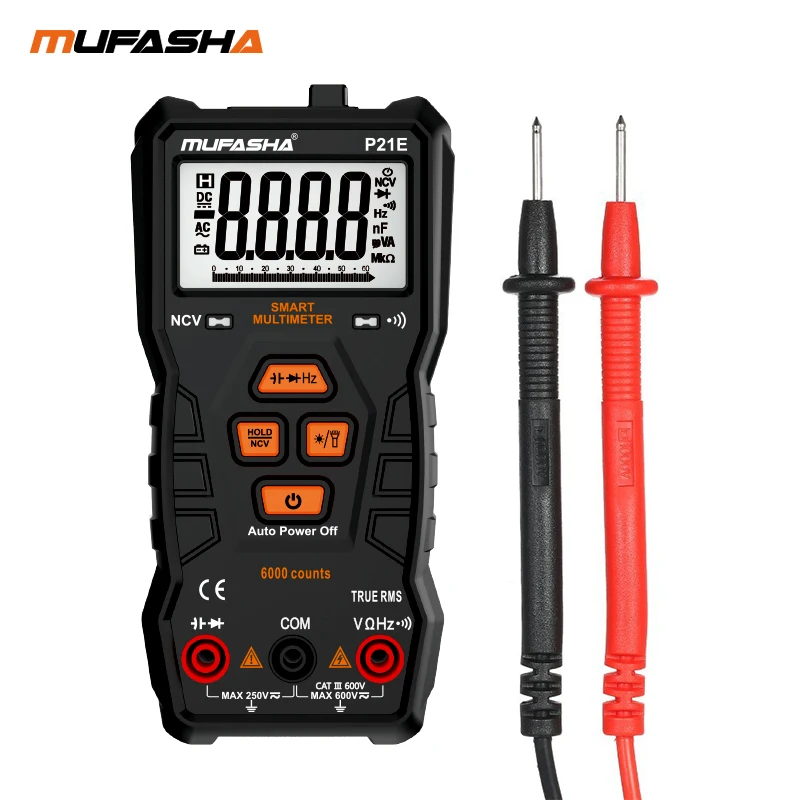 MUFASHA Digitalmultimeter mit automatischer Alarmfunktion, 0,5 V ~ 6000 V DC, Spannung 1 V ~ 6000 V