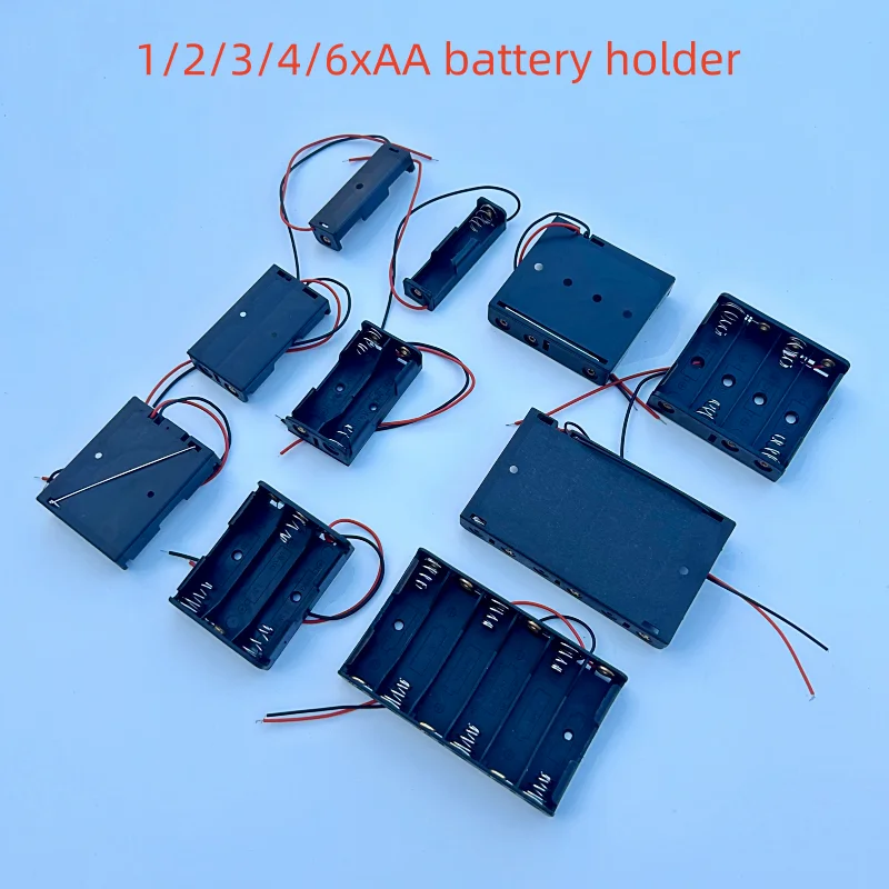 AA-Batteriehalter 1/2/3/4/6xAA LR6 HR6-Serie Kabelbatteriekasten 14500 Batteriehalter aufgedecktes