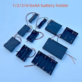 AA-Batteriehalter 1/2/3/4/6xAA LR6 HR6-Serie Kabelbatteriekasten 14500 Batteriehalter aufgedecktes