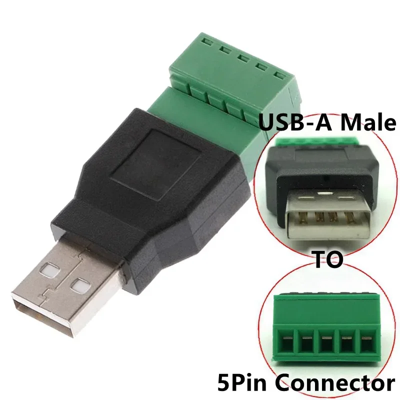 USB-Buchse, USB 2.0 auf Schraubklemmen-Stecker-Adapter, USB 2.0 Typ A – Bild 6