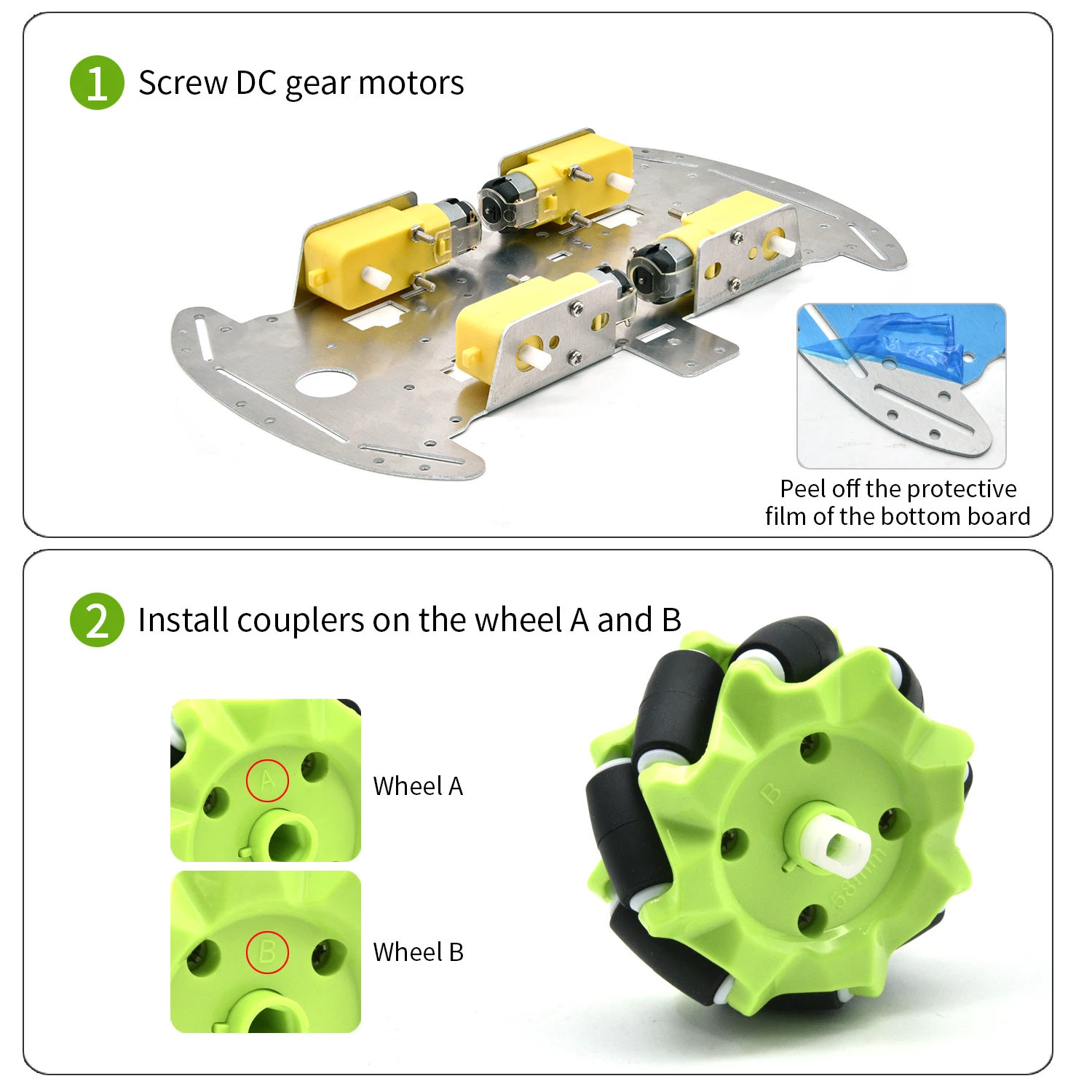 Keyestudio 4WD Mecanum-Rad Smart Roboter-Auto Aluminium-Chassis-Kit – Bild 5