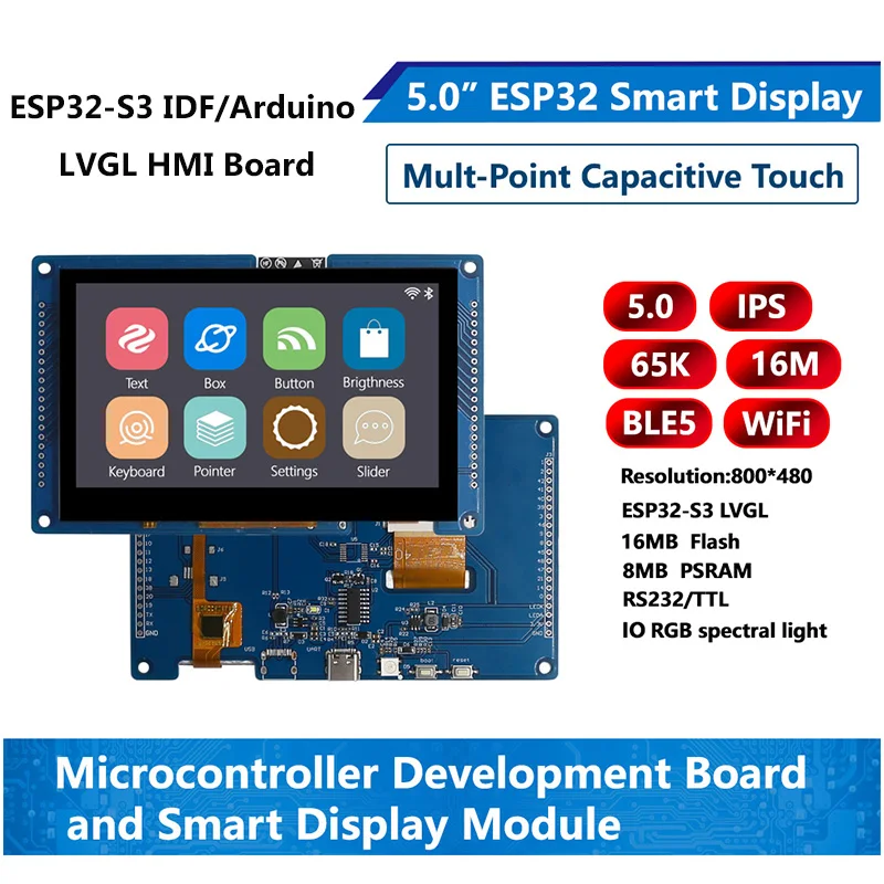 ESP32-S3 LVGL WIFI&BLES HMI-Entwicklungsboard RGB LCD Ar-duino Grafikdisplay TFT-Modul Smart Display mit Touch