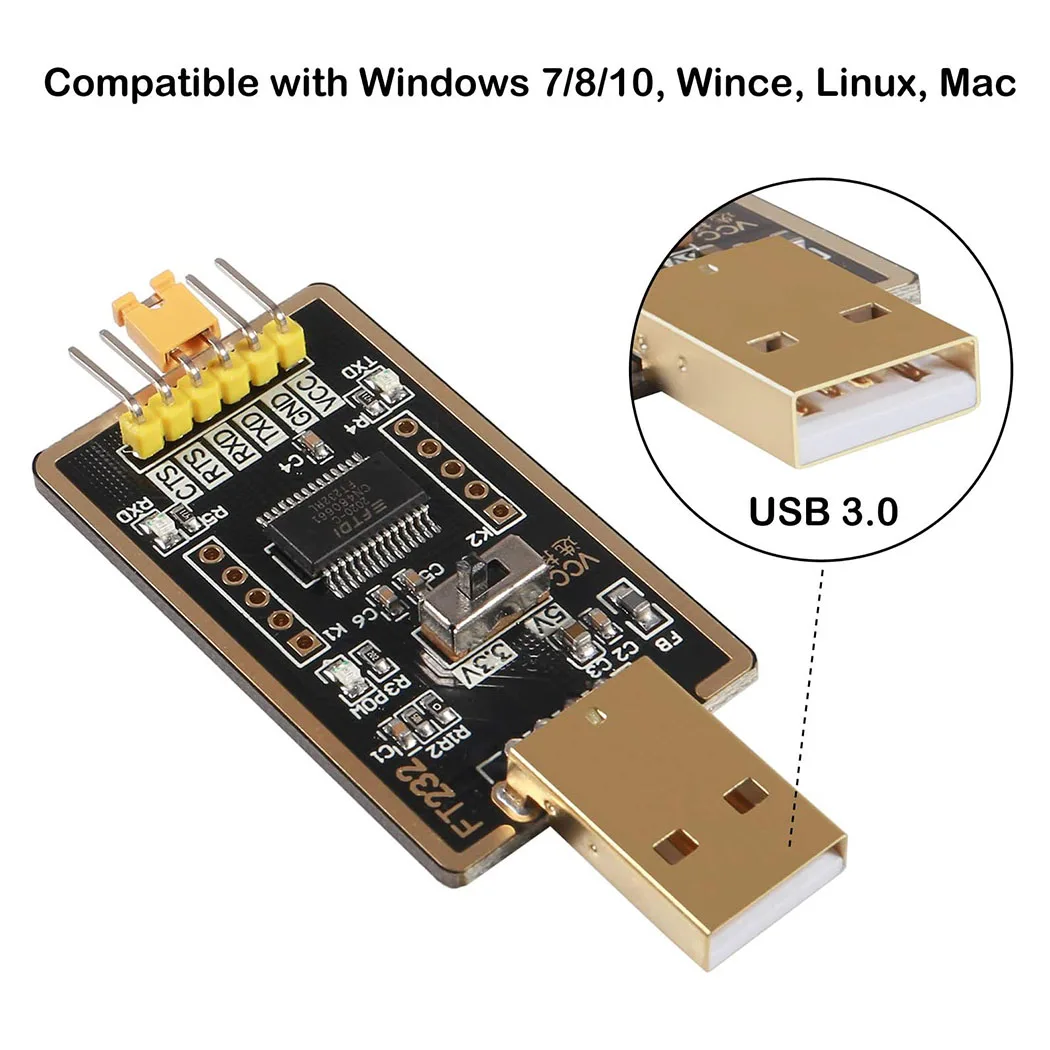 USB-zu-TTL-Adapter FT232RL, USB-zu-Seriell-Konverter mit FTDI UART – Bild 2