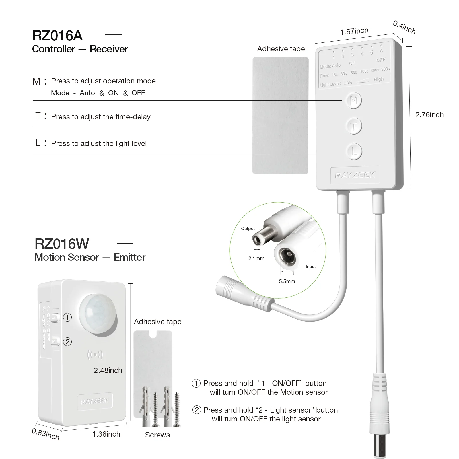 Wireless Motion Sensor Controller Kit-keine Verkabelung Mini Pir – Bild 2