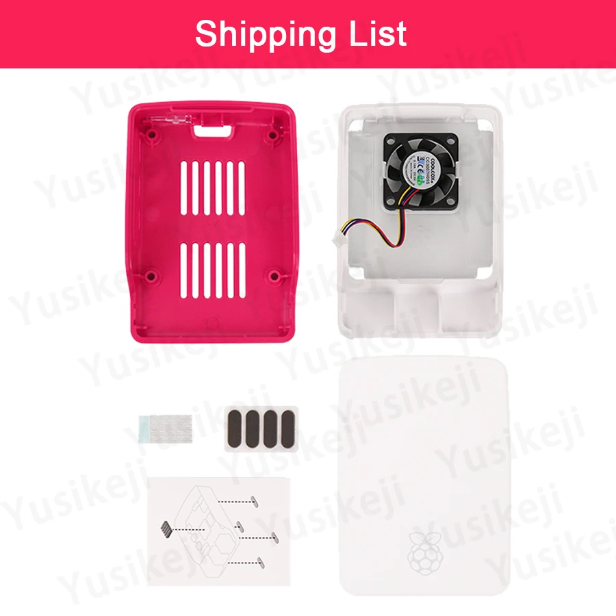 Raspberry Pi 5 Case 5. Generation rote und weiße Kühlung Raspberry Pi Case Lüfter Schutzhülle