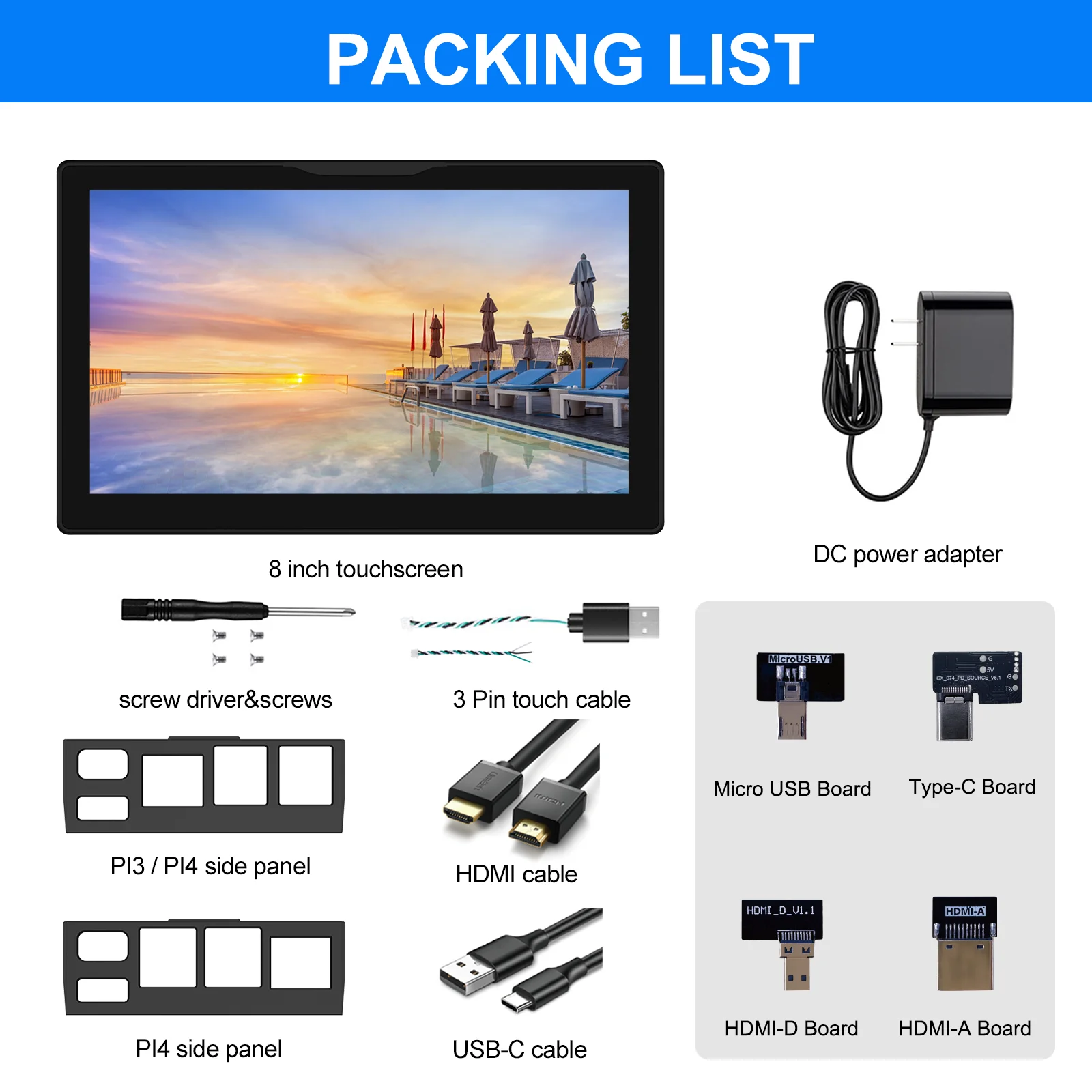 8 Zoll Raspberry Pi 5 4 Monitor LCD-Display 1280 x 800 16:10 – Bild 6