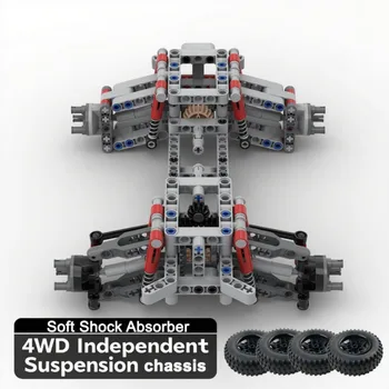MOC 4WD Unabhängiges Aufhängungsfahrgestell mit Lenkachse und Differential Bausteine Technik-Autoteile