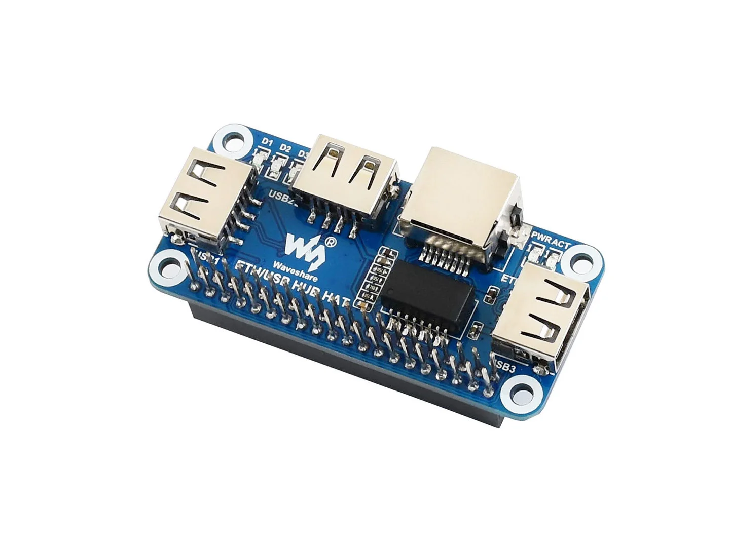 PoE Ethernet / USB HUB HAT Ethernet / USB HUB HAT (B) für Raspberry – Bild 3
