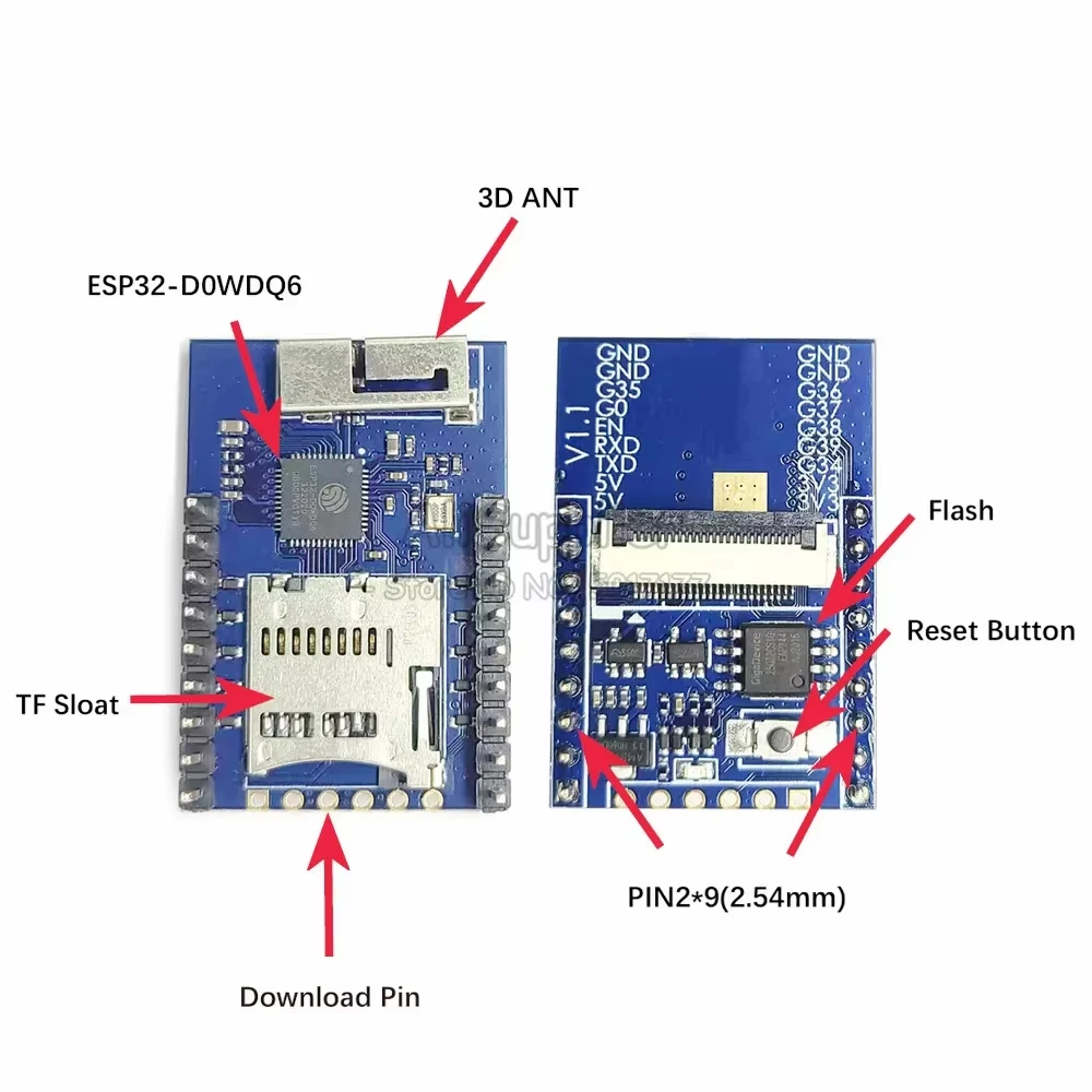 ESP32 CAM-Kameramodul-Kit mit OV2640 66 120 160 Grad 650 nm 850 nm – Bild 3