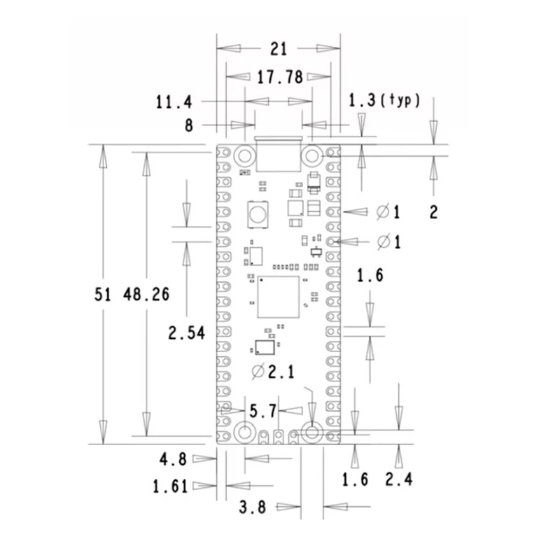 Raspberry Pi Pico Board RP2040 Dual-Core 264 KB ARM – Bild 3