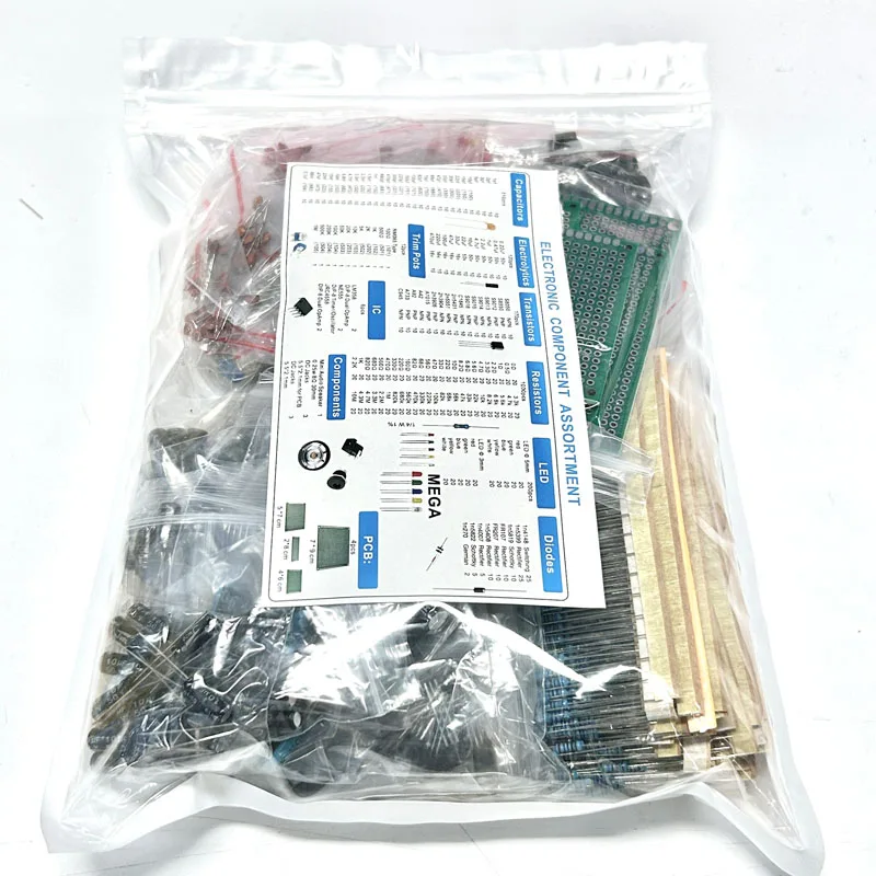 DIY Elektronik Komponenten Kit Sortiment Widerstände Potentiometer DIP-IC LED Triode (1818 Stück)