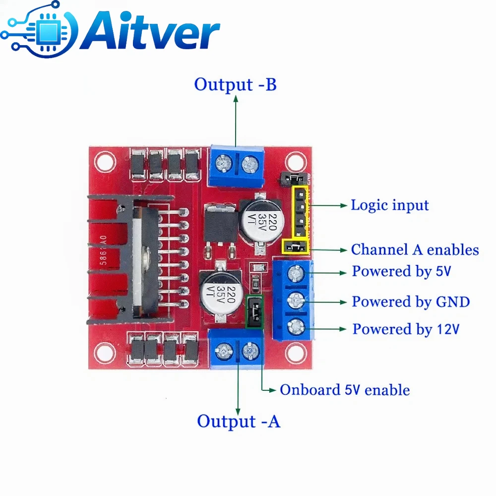 L298N Dual H-Brücke Motor Treiber Modul DC/Schrittmotor Controller – Bild 6