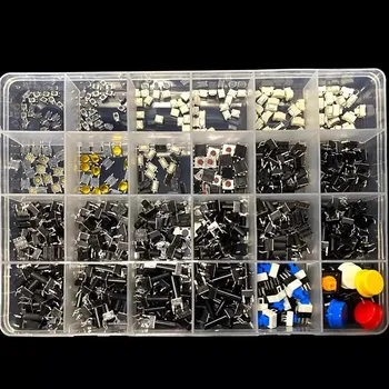 24 Werte taktiler Druckknopf schalter smd Micro Momentary Taktsc halter Sortiment Kit für Auto (460 Stück)