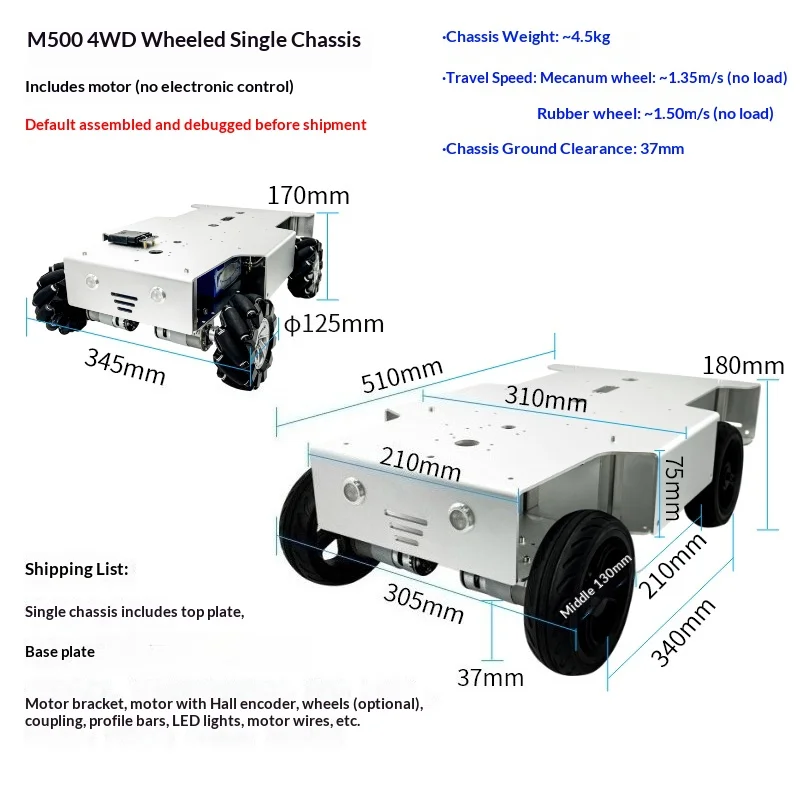 Allrad-Roboter, Schwerlast-Transportwagen, Open-Source-Entwicklungs-Chassis für Experimentelle Lehre