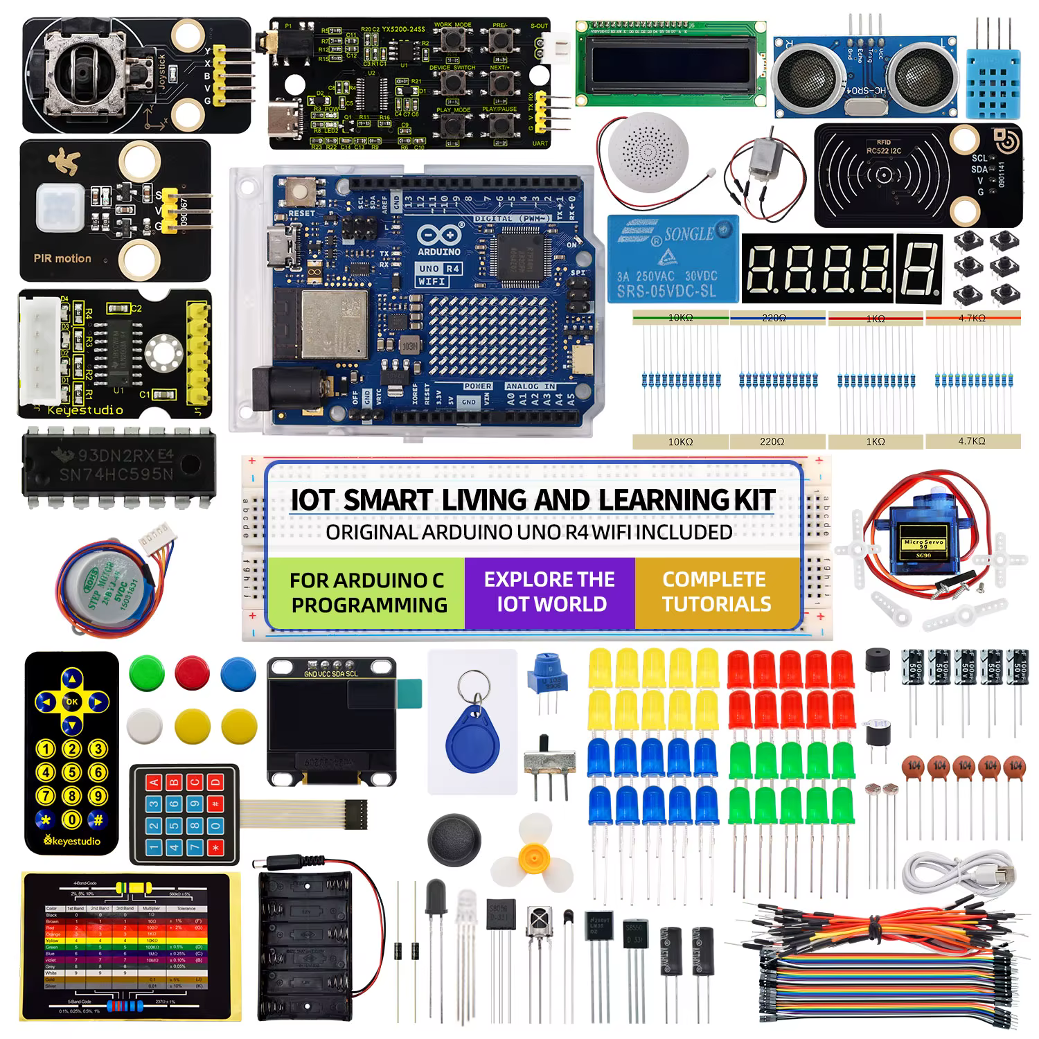 Kidsbits Smart IOT Living Learning Kit + 60 Projekte für Arduino UNO R4 WIFI-Programmierung mit Arduino