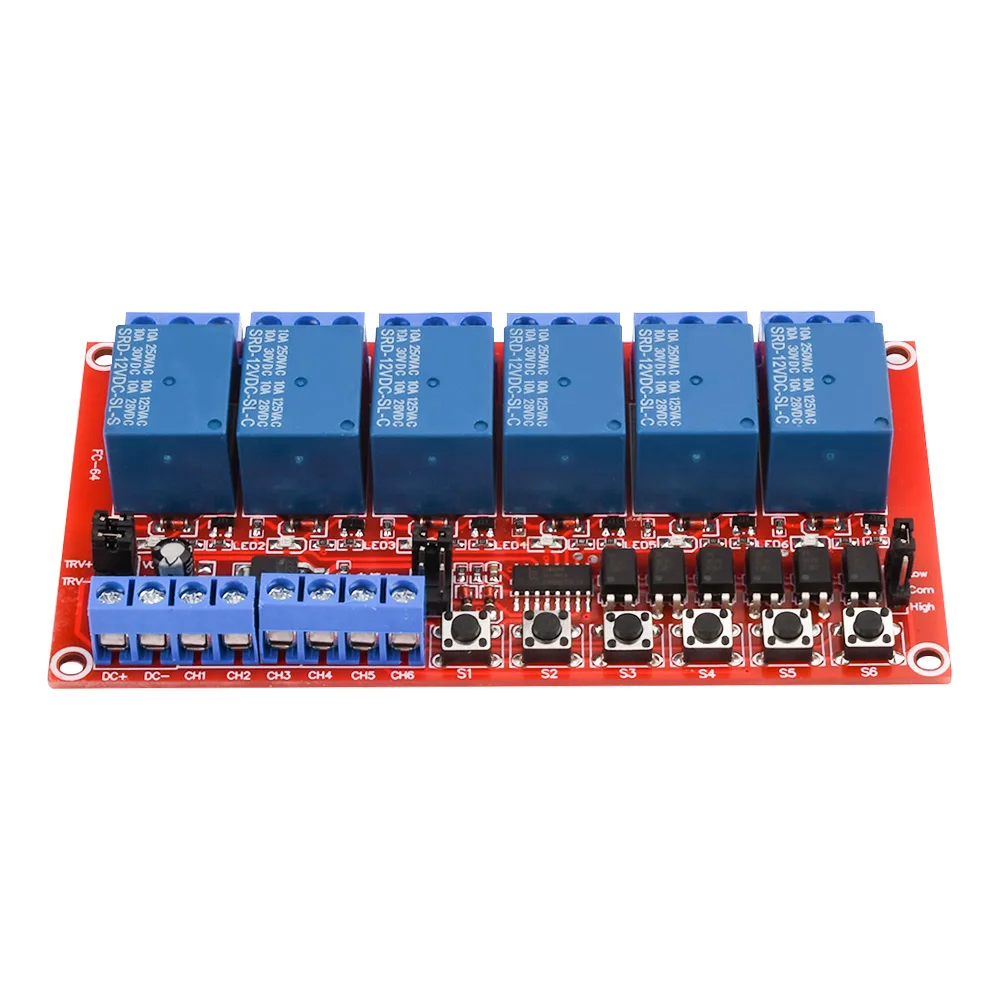 Relaismodul 6-Kanal 5V 12V 24V Relaismodul-Board Shield – Bild 5