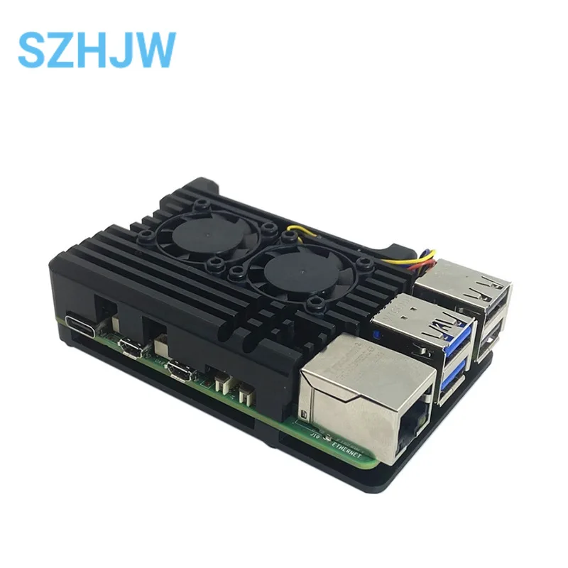 Raspberry Pi 5 Aluminium gehäuse Metalls chale mit Lüfter Silikon – Bild 5