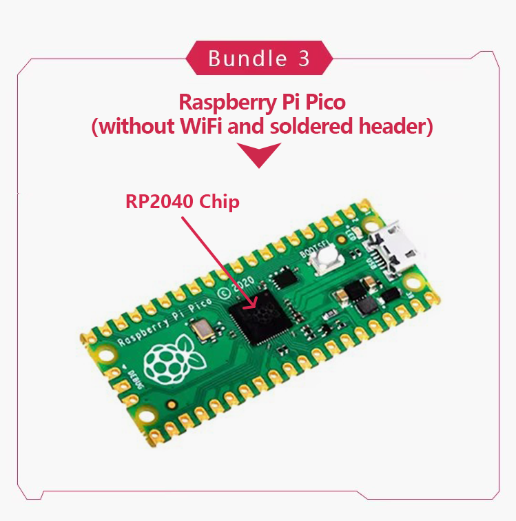 Raspberry Pi Pico / Pico 2 MCU-Board, Pico H Header-Version, Drahtlose Erweiterung, MicroPython C++-kompatibel