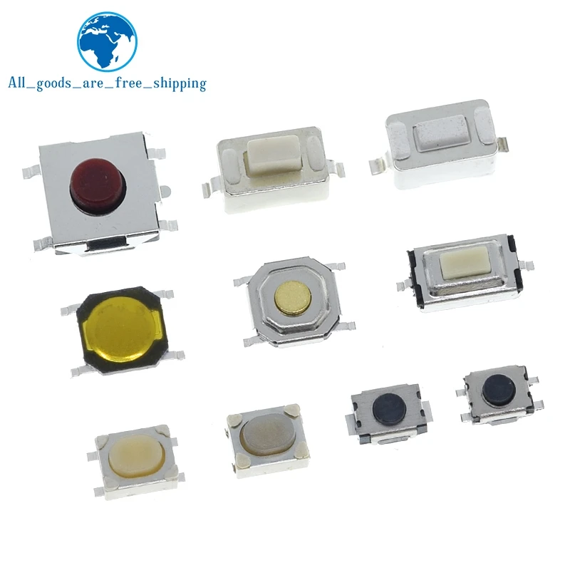 TZT 10/100PCS 3*6 3*4 4*4 SMD Tactile Tact Push Button Schalter 2Pin – Bild 4