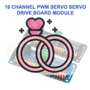 16-Kanal-PWM-Servo-Antriebsplatine, Roboter-Controller, IIC-Schnittstelle, Treibermodul PCA9685 für Raspberry